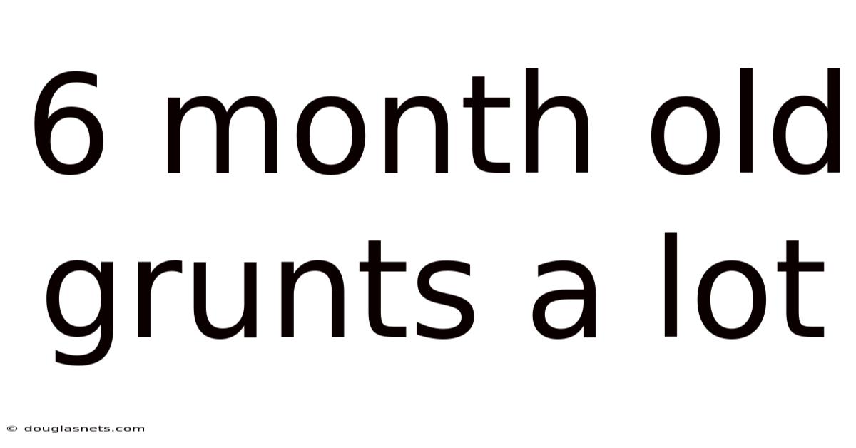 6 Month Old Grunts A Lot