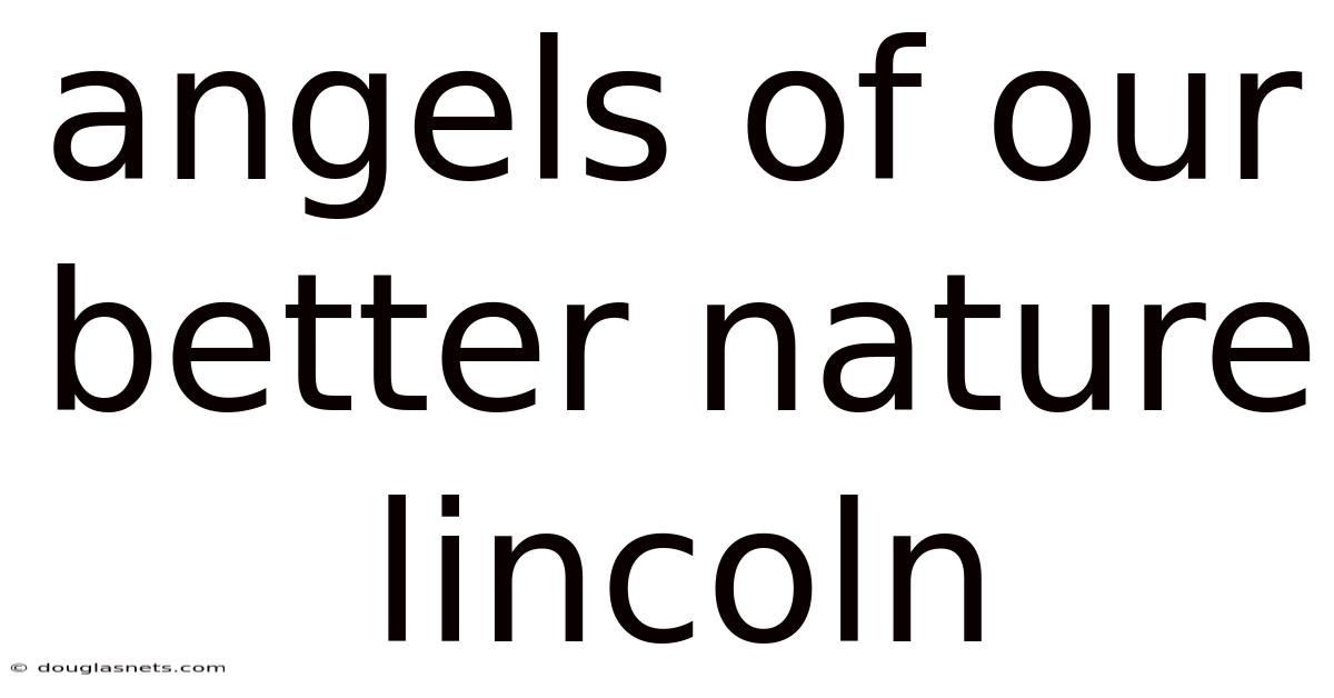 Angels Of Our Better Nature Lincoln