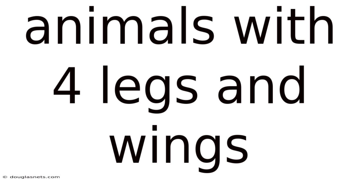 Animals With 4 Legs And Wings