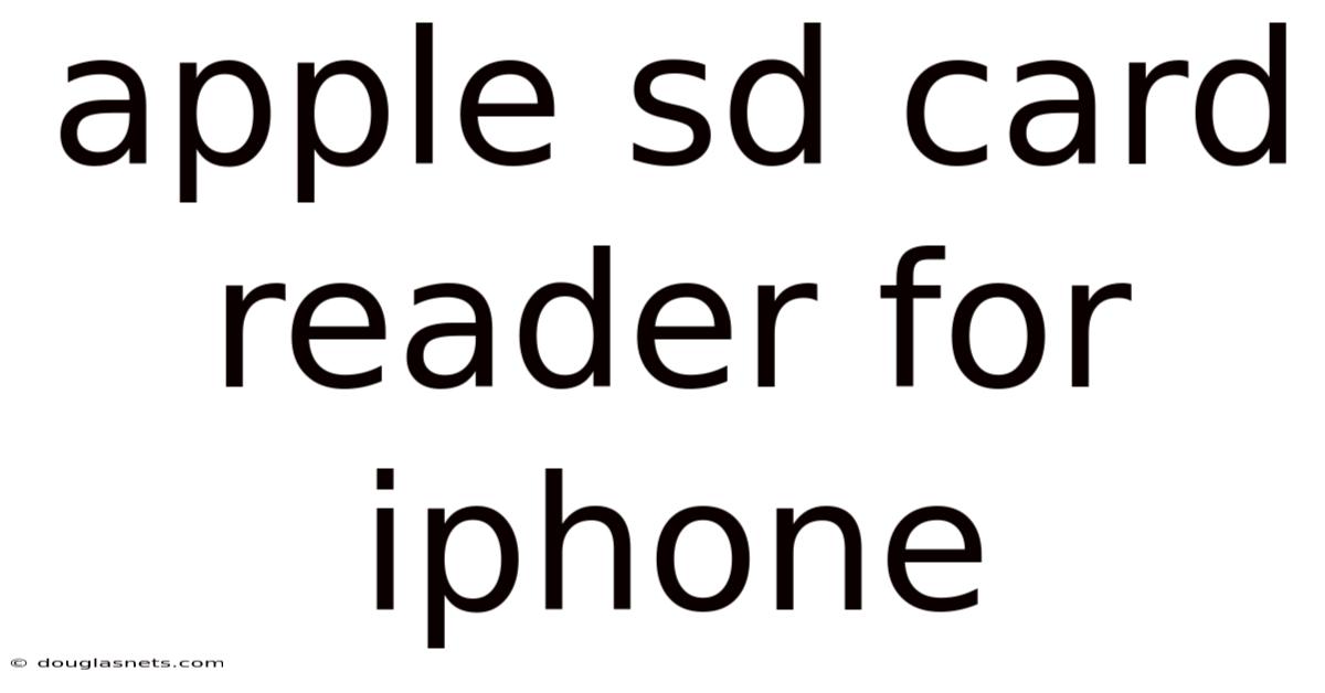Apple Sd Card Reader For Iphone