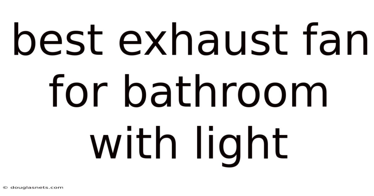 Best Exhaust Fan For Bathroom With Light