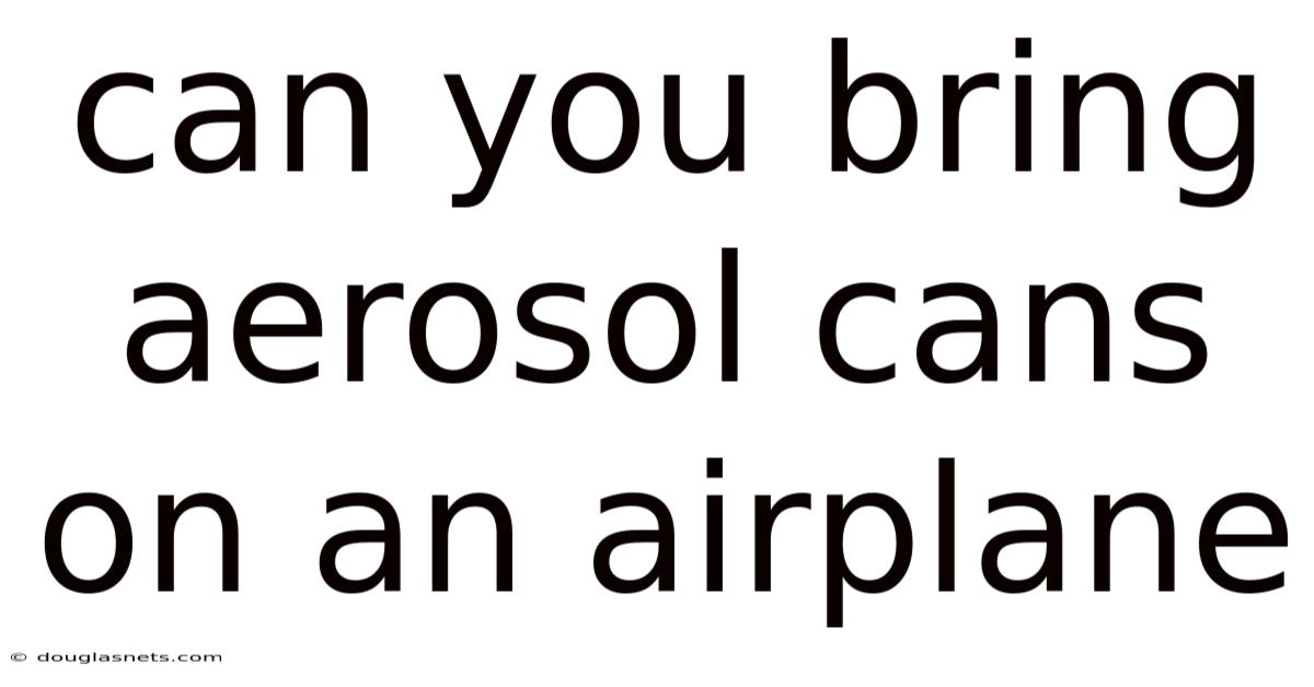 Can You Bring Aerosol Cans On An Airplane