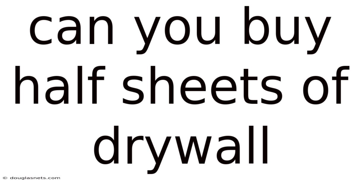 Can You Buy Half Sheets Of Drywall