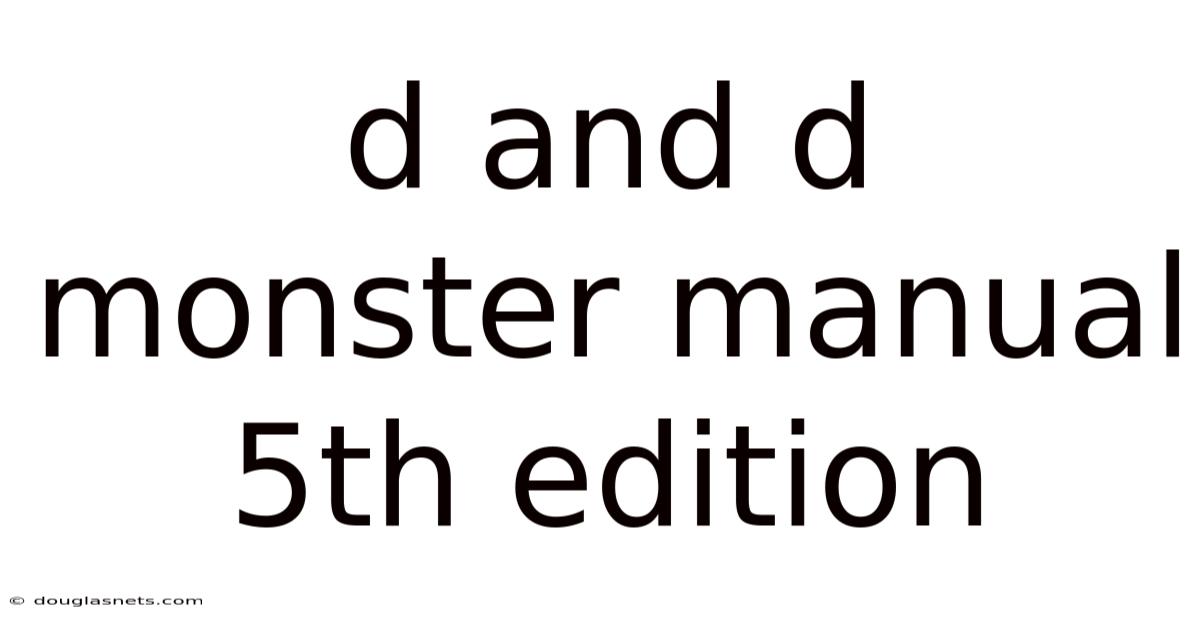 D And D Monster Manual 5th Edition