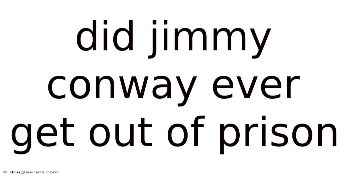 Did Jimmy Conway Ever Get Out Of Prison