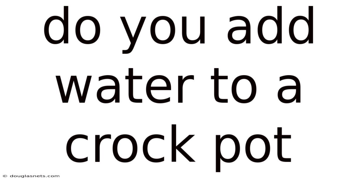 Do You Add Water To A Crock Pot