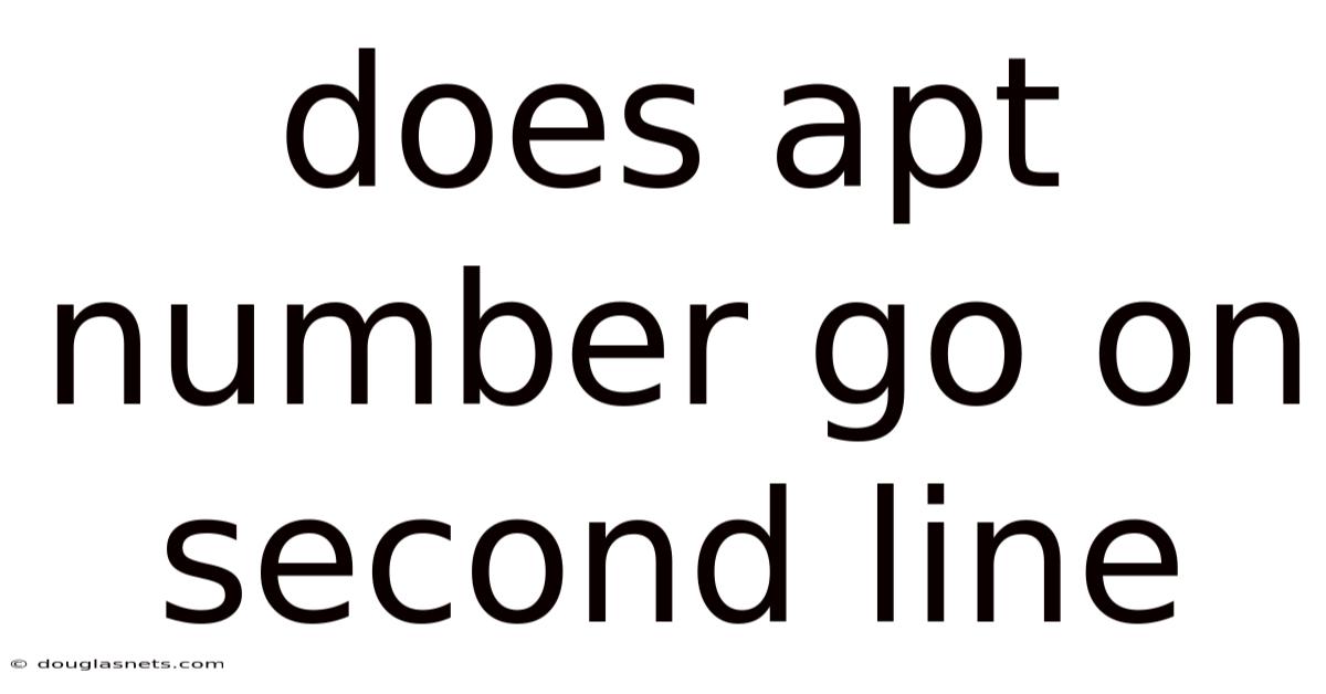 Does Apt Number Go On Second Line