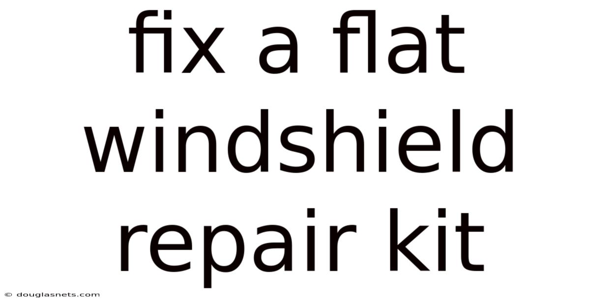 Fix A Flat Windshield Repair Kit