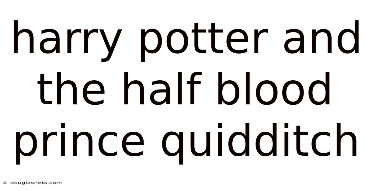 Harry Potter And The Half Blood Prince Quidditch