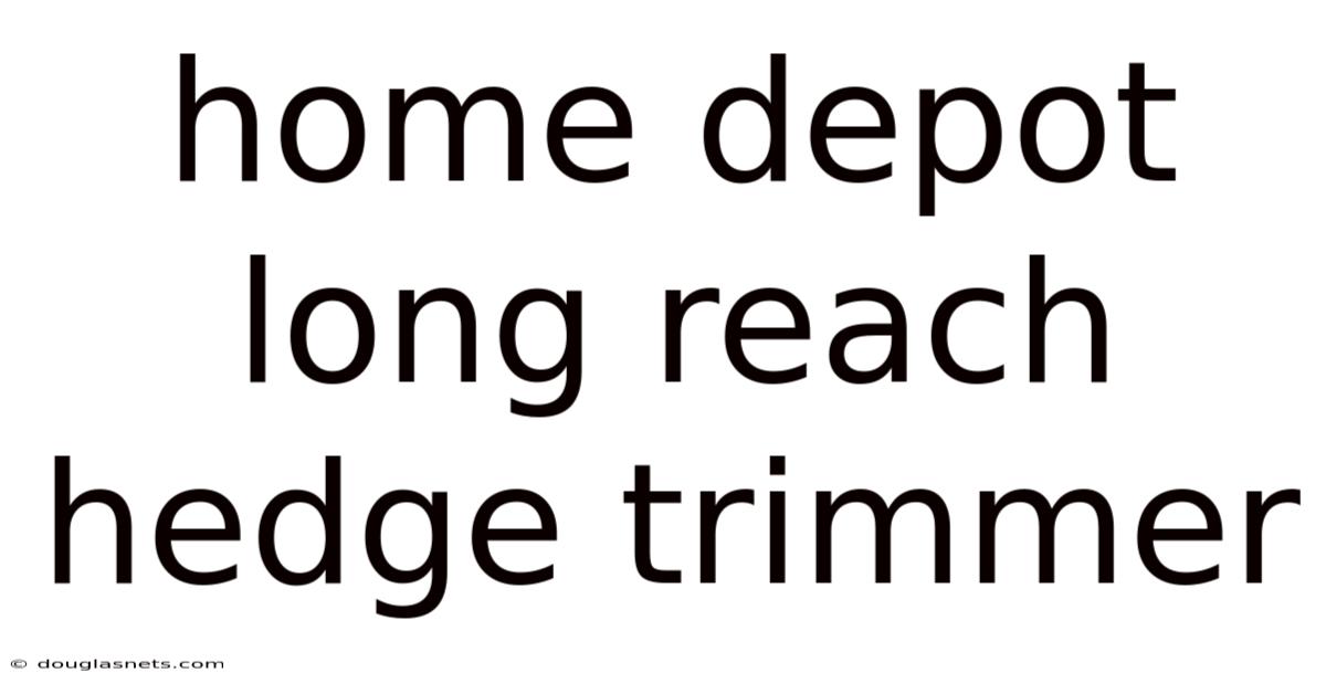 Home Depot Long Reach Hedge Trimmer