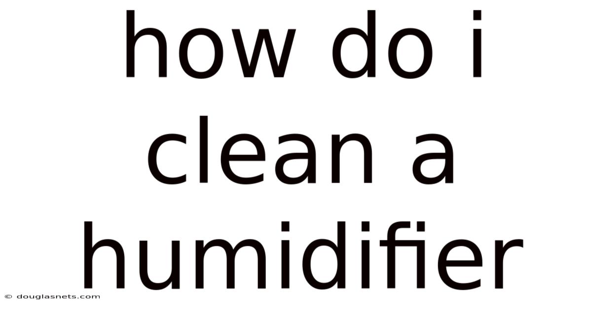 How Do I Clean A Humidifier