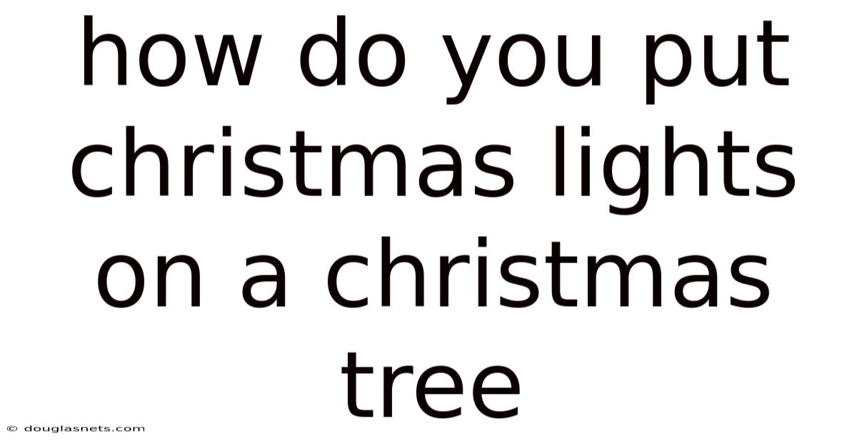 How Do You Put Christmas Lights On A Christmas Tree