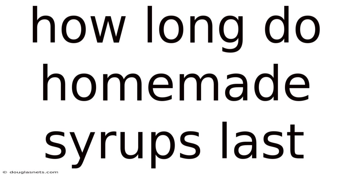 How Long Do Homemade Syrups Last
