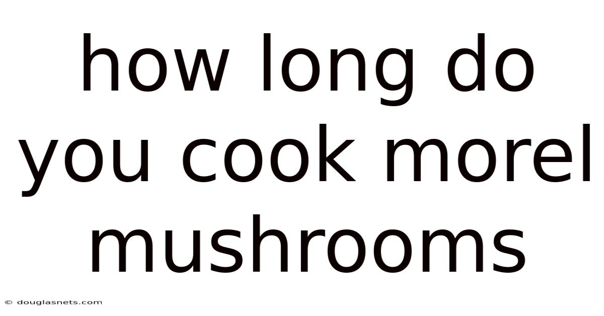 How Long Do You Cook Morel Mushrooms