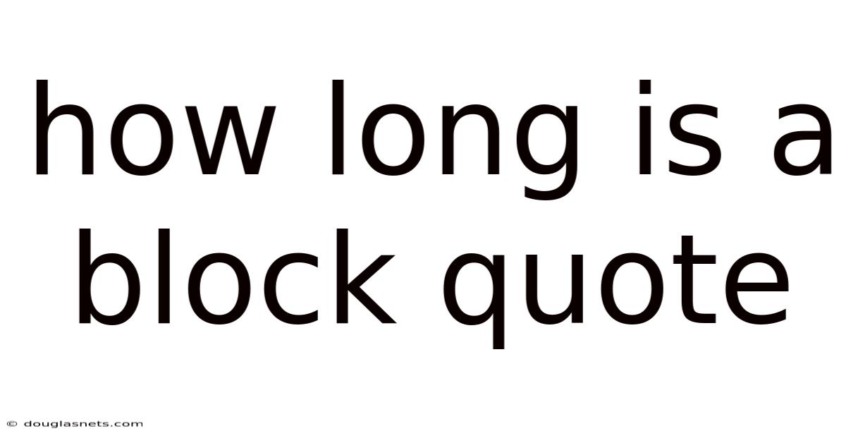How Long Is A Block Quote