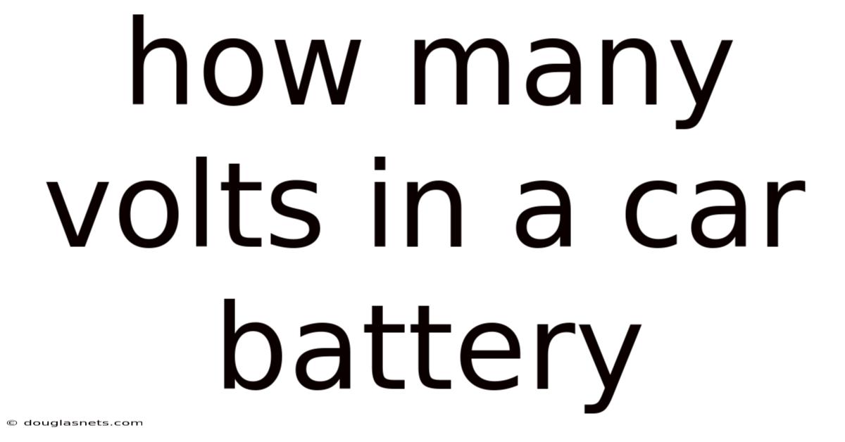 How Many Volts In A Car Battery