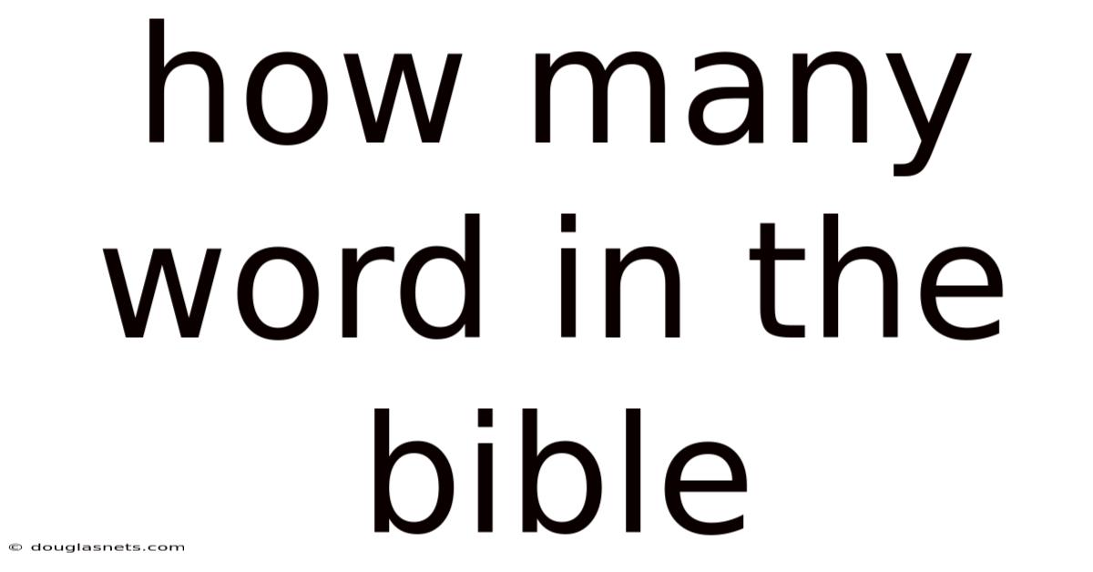 How Many Word In The Bible