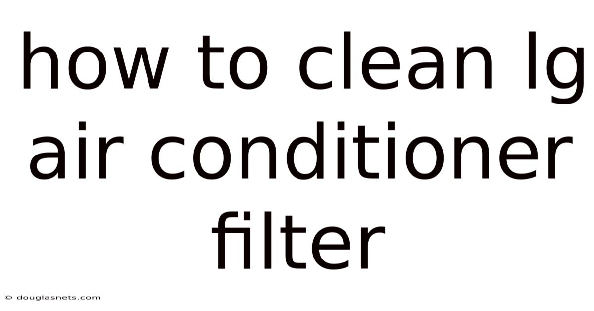 How To Clean Lg Air Conditioner Filter