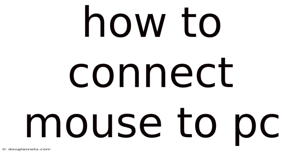 How To Connect Mouse To Pc