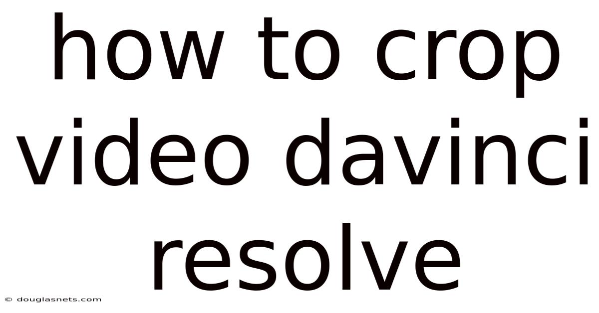 How To Crop Video Davinci Resolve