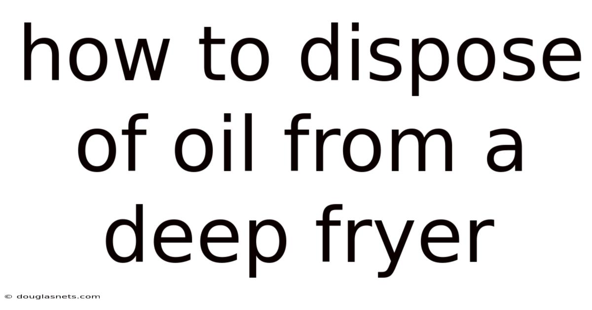 How To Dispose Of Oil From A Deep Fryer