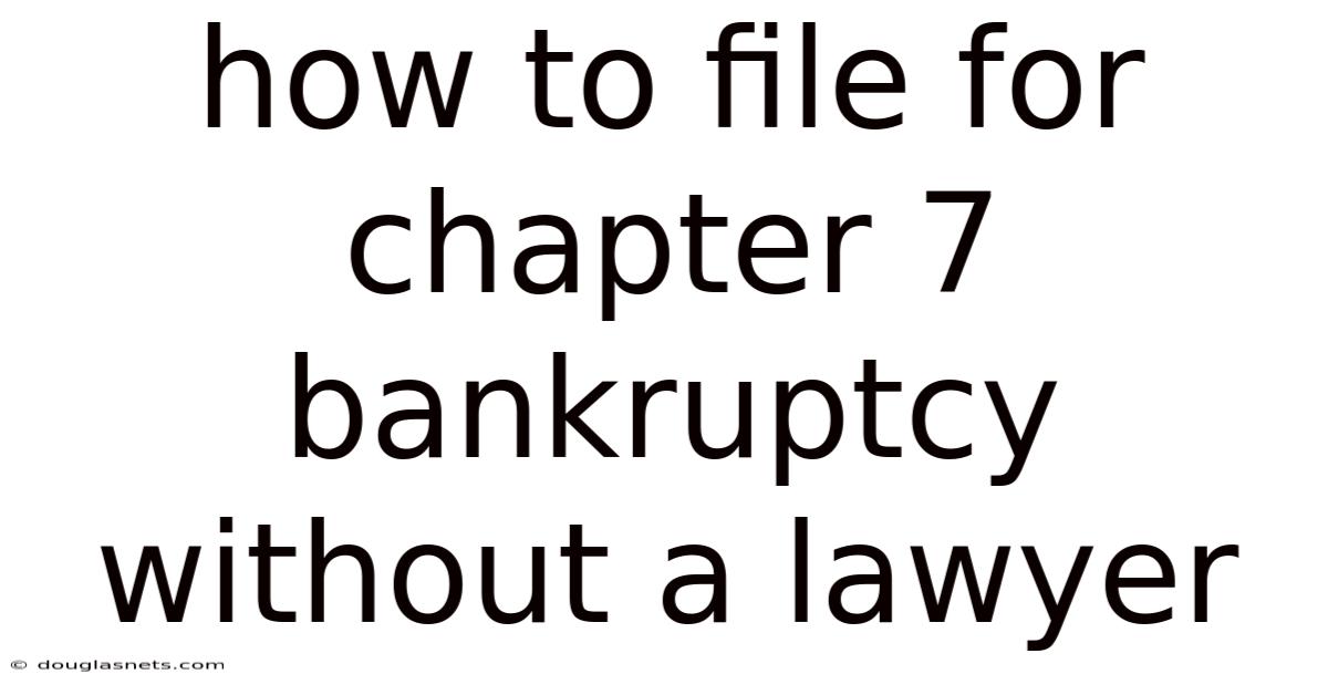 How To File For Chapter 7 Bankruptcy Without A Lawyer