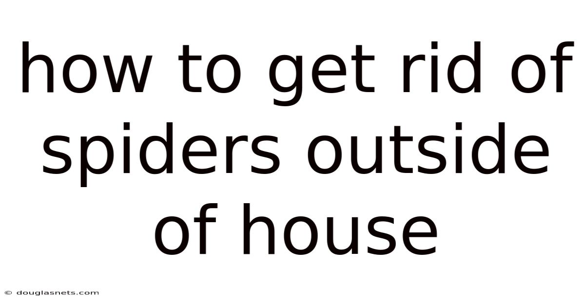 How To Get Rid Of Spiders Outside Of House