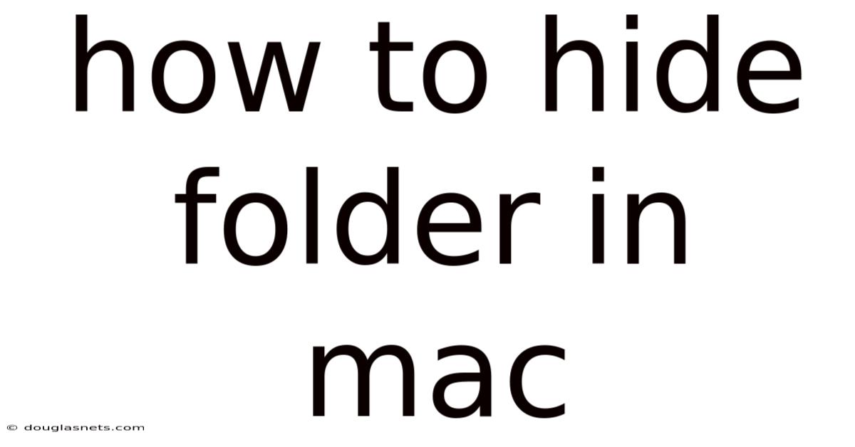 How To Hide Folder In Mac