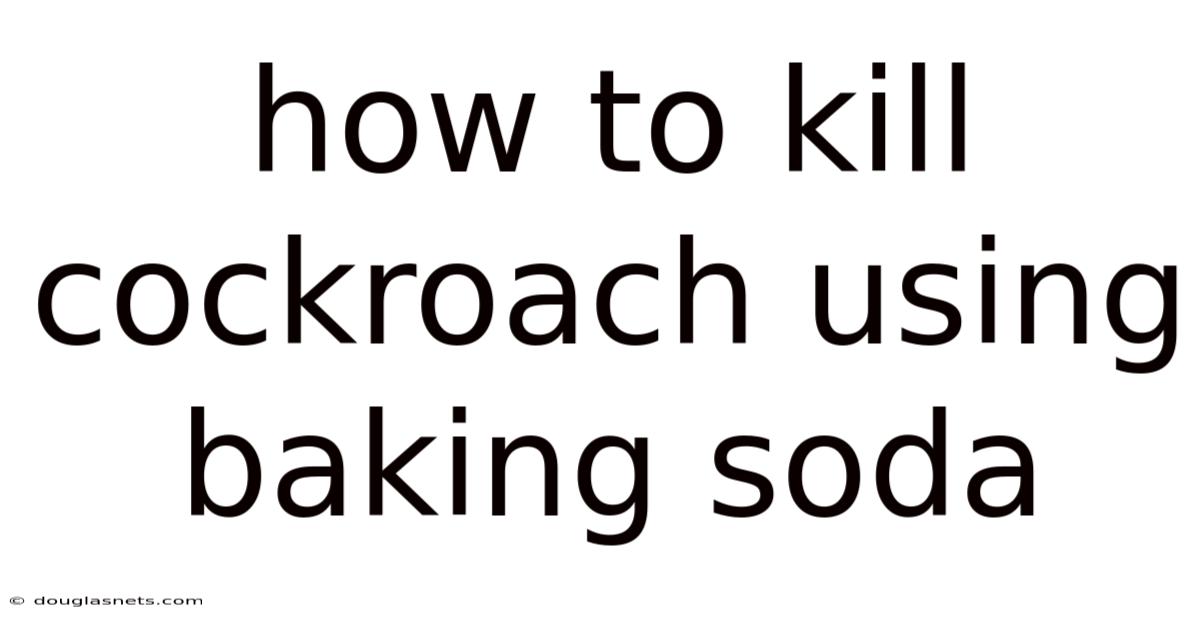 How To Kill Cockroach Using Baking Soda