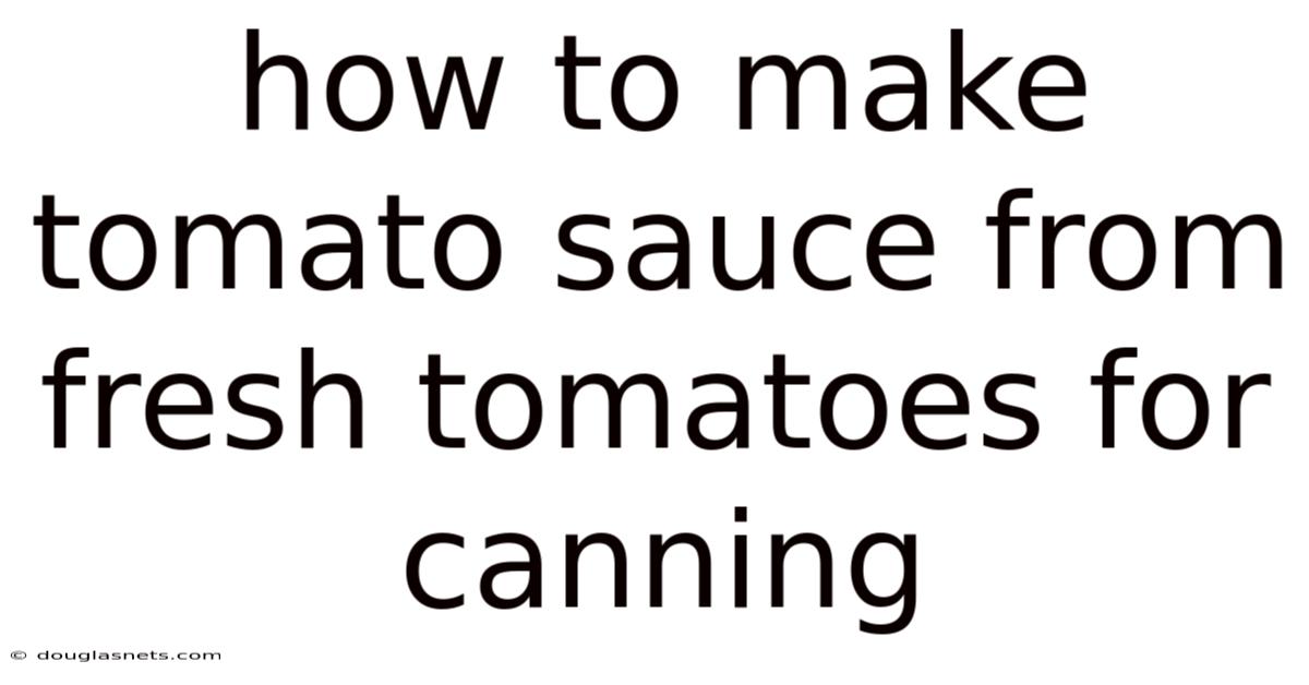How To Make Tomato Sauce From Fresh Tomatoes For Canning