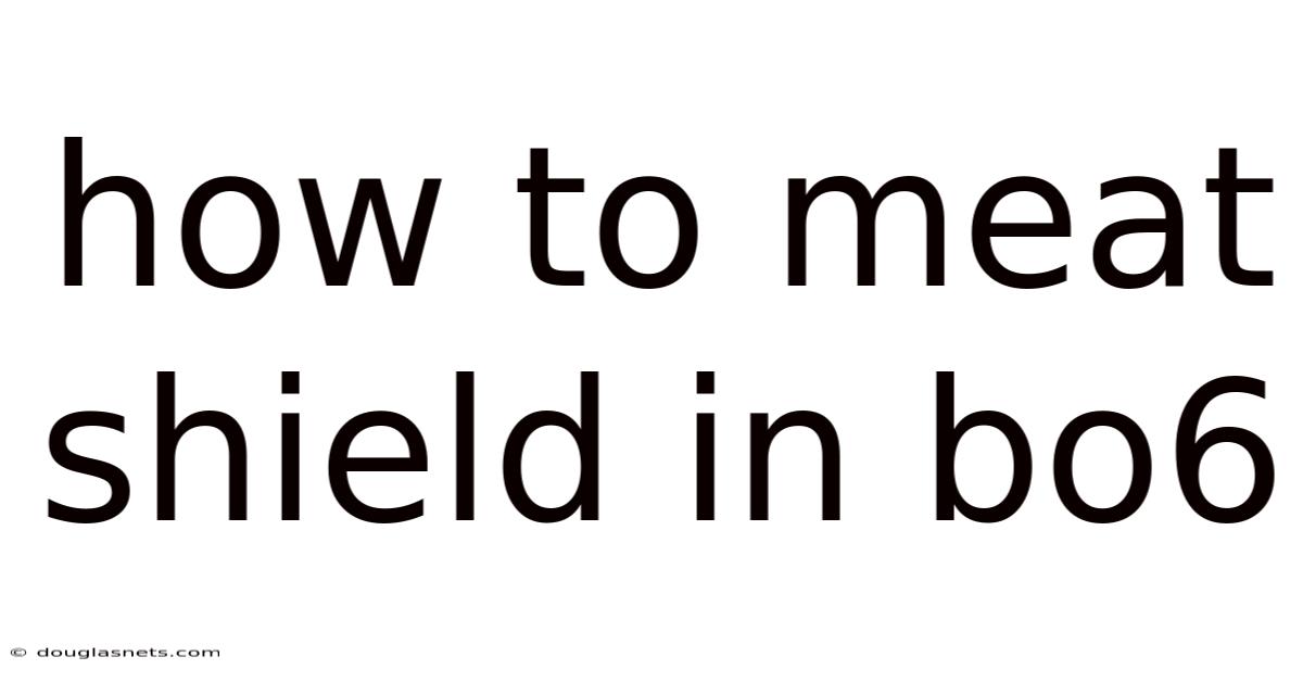 How To Meat Shield In Bo6