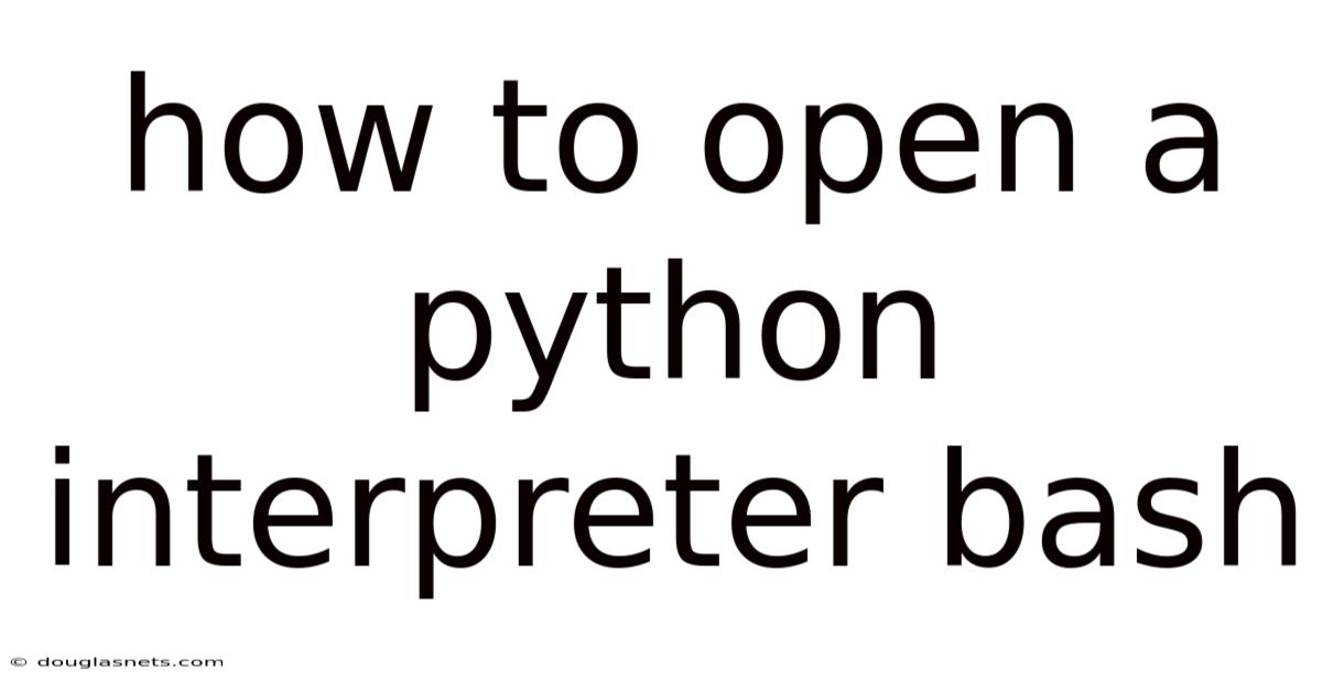 How To Open A Python Interpreter Bash