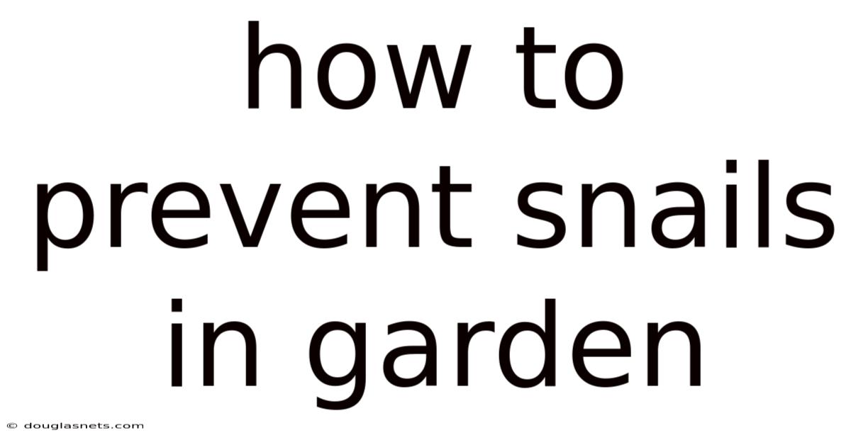 How To Prevent Snails In Garden