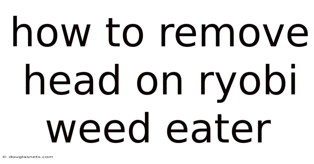 How To Remove Head On Ryobi Weed Eater