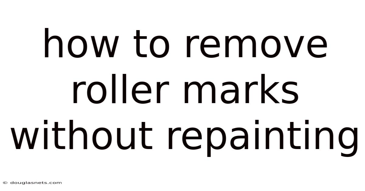 How To Remove Roller Marks Without Repainting