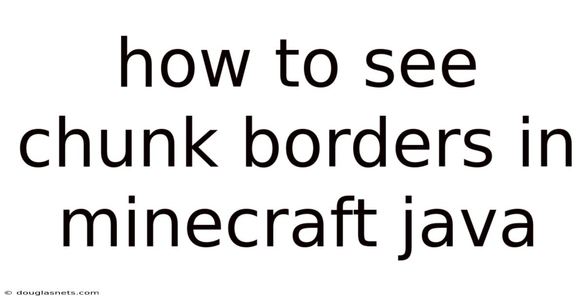 How To See Chunk Borders In Minecraft Java