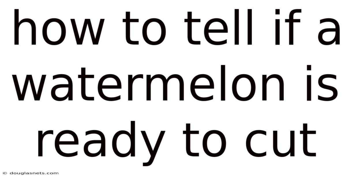 How To Tell If A Watermelon Is Ready To Cut