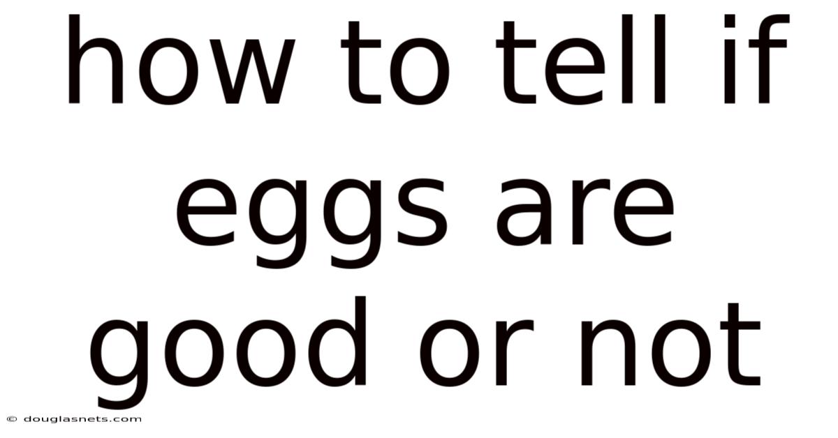 How To Tell If Eggs Are Good Or Not