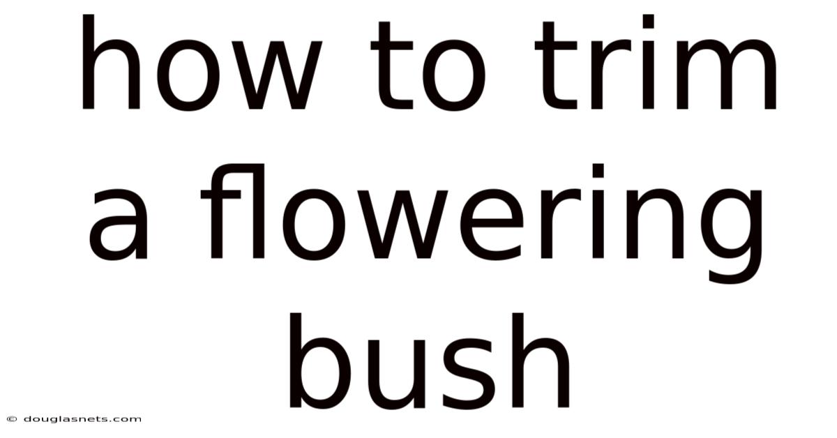 How To Trim A Flowering Bush