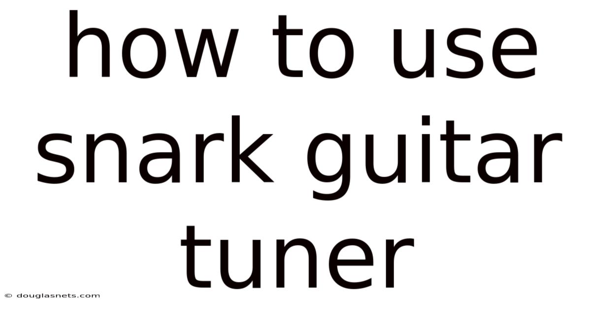 How To Use Snark Guitar Tuner