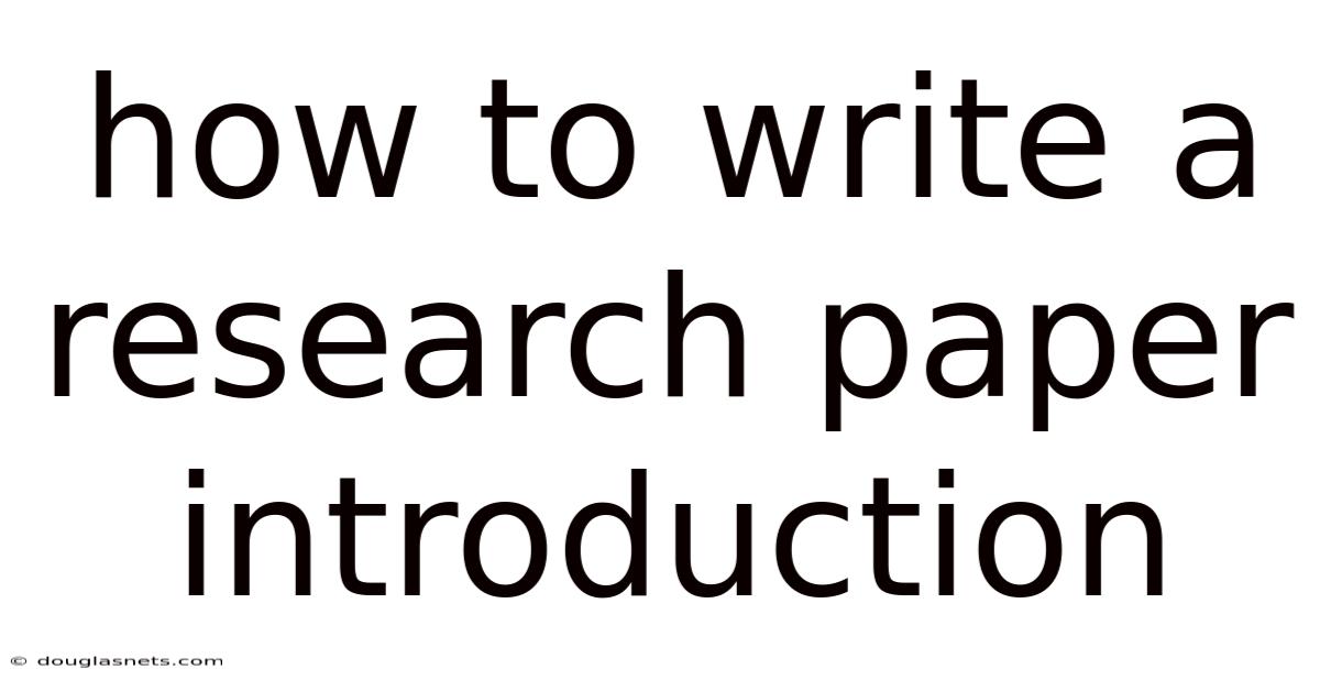 How To Write A Research Paper Introduction