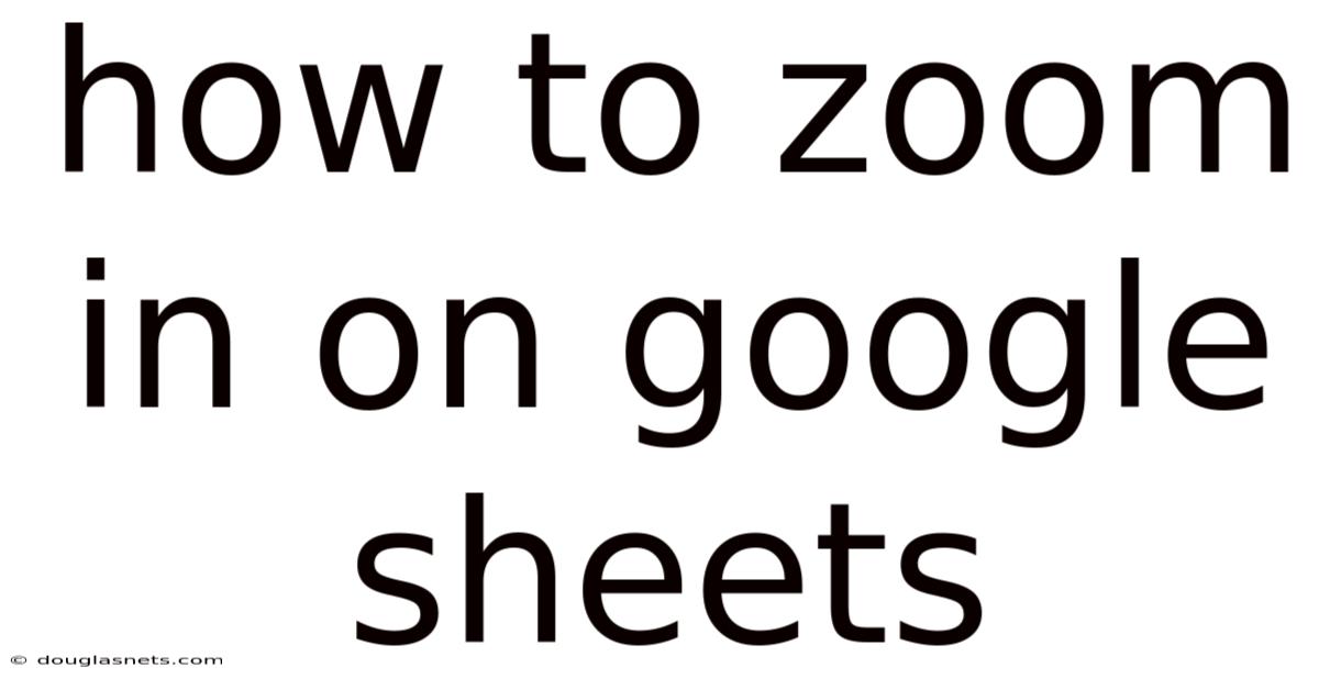 How To Zoom In On Google Sheets