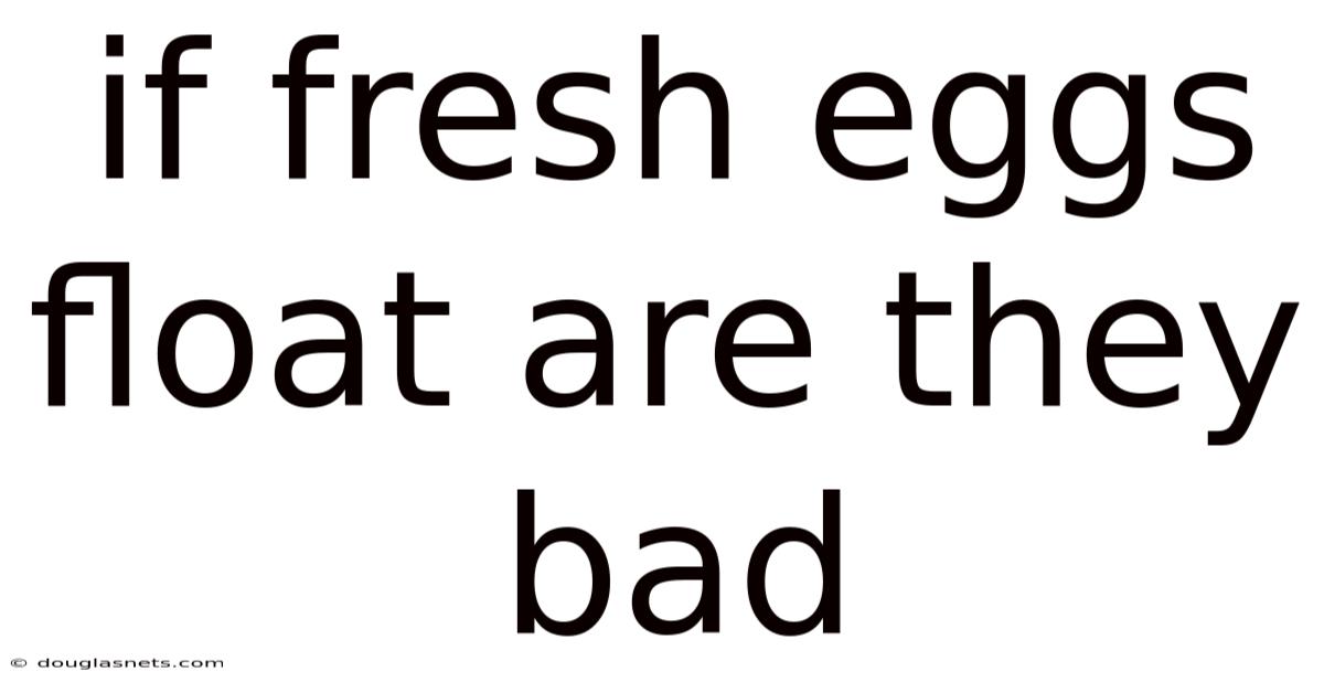 If Fresh Eggs Float Are They Bad