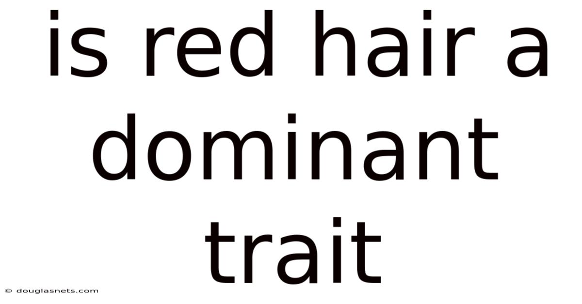 Is Red Hair A Dominant Trait