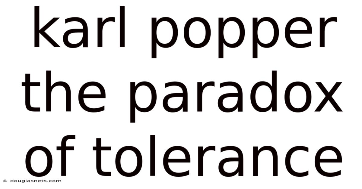 Karl Popper The Paradox Of Tolerance