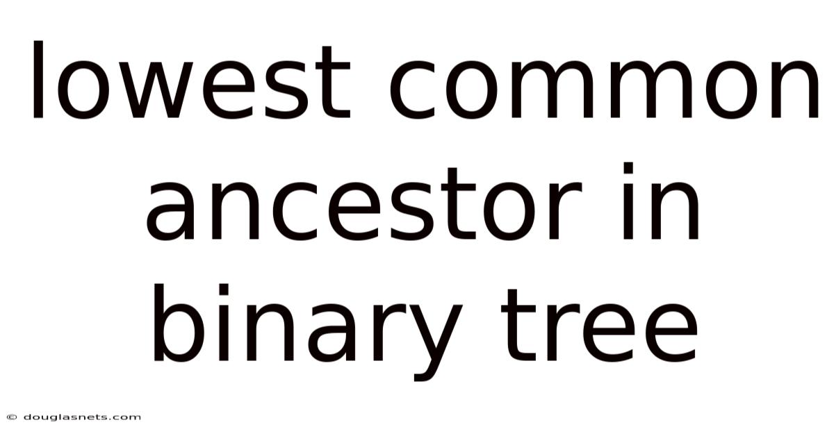 Lowest Common Ancestor In Binary Tree