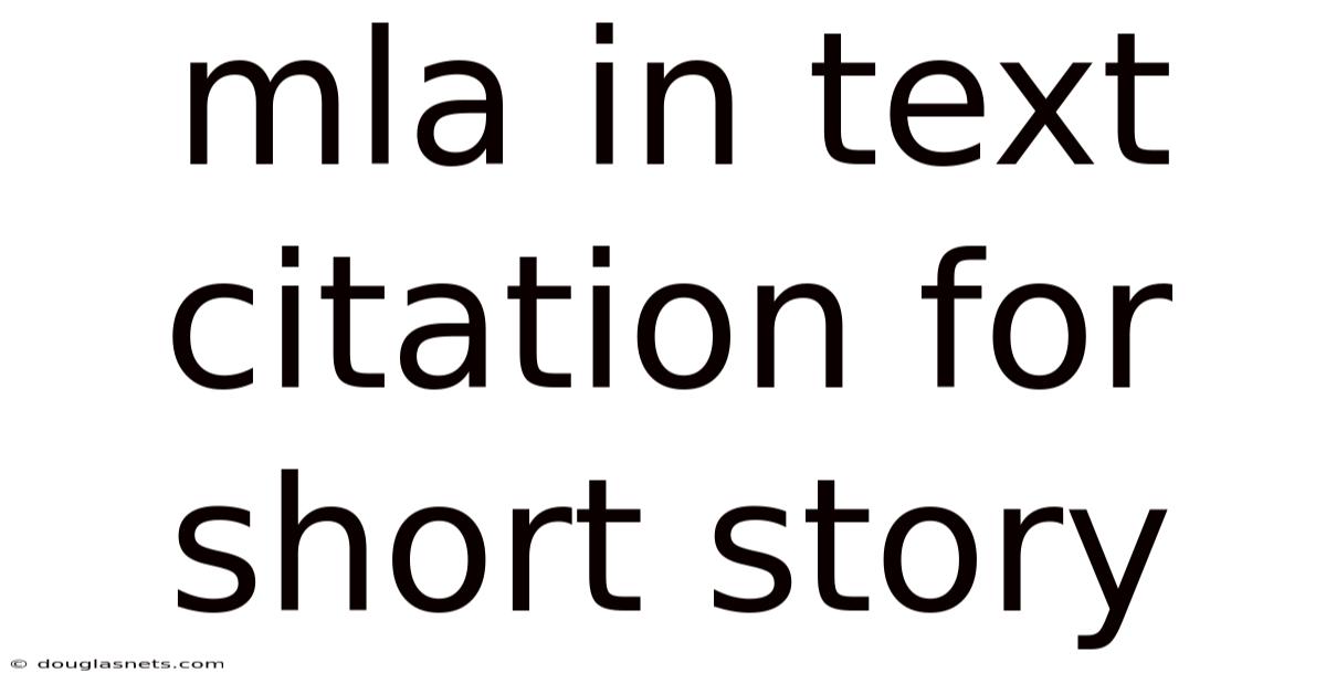 Mla In Text Citation For Short Story
