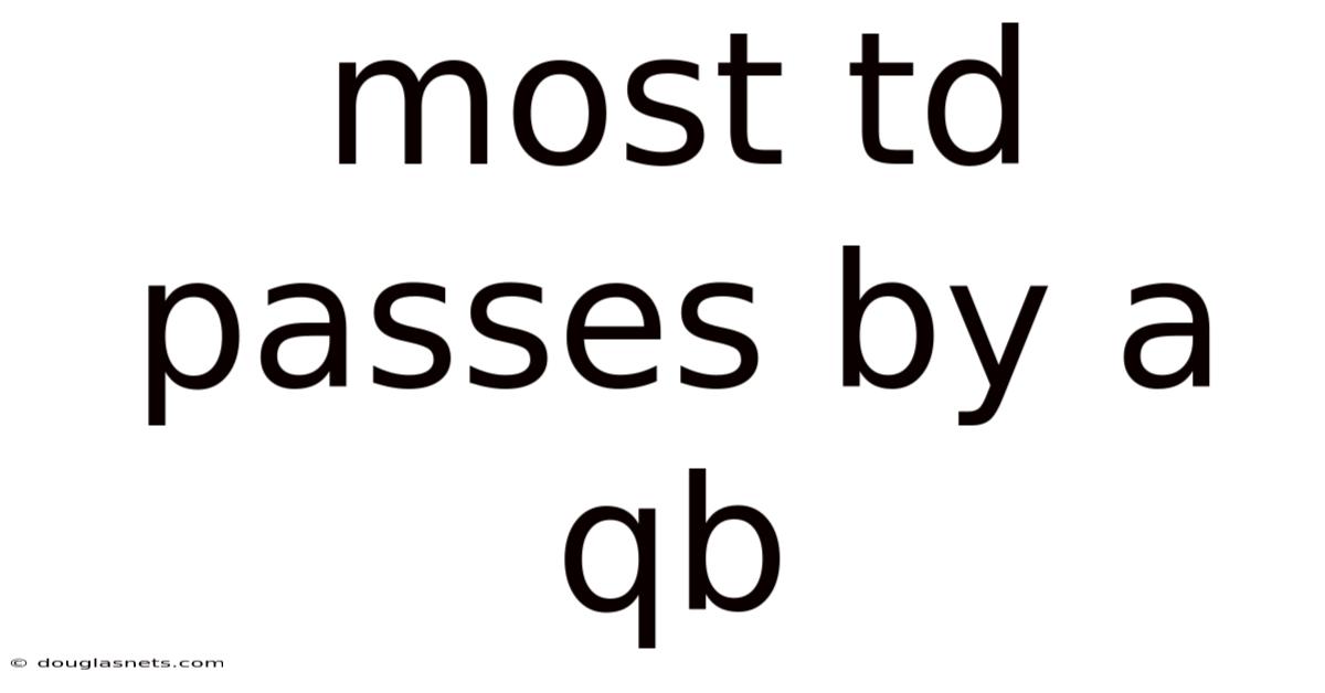 Most Td Passes By A Qb