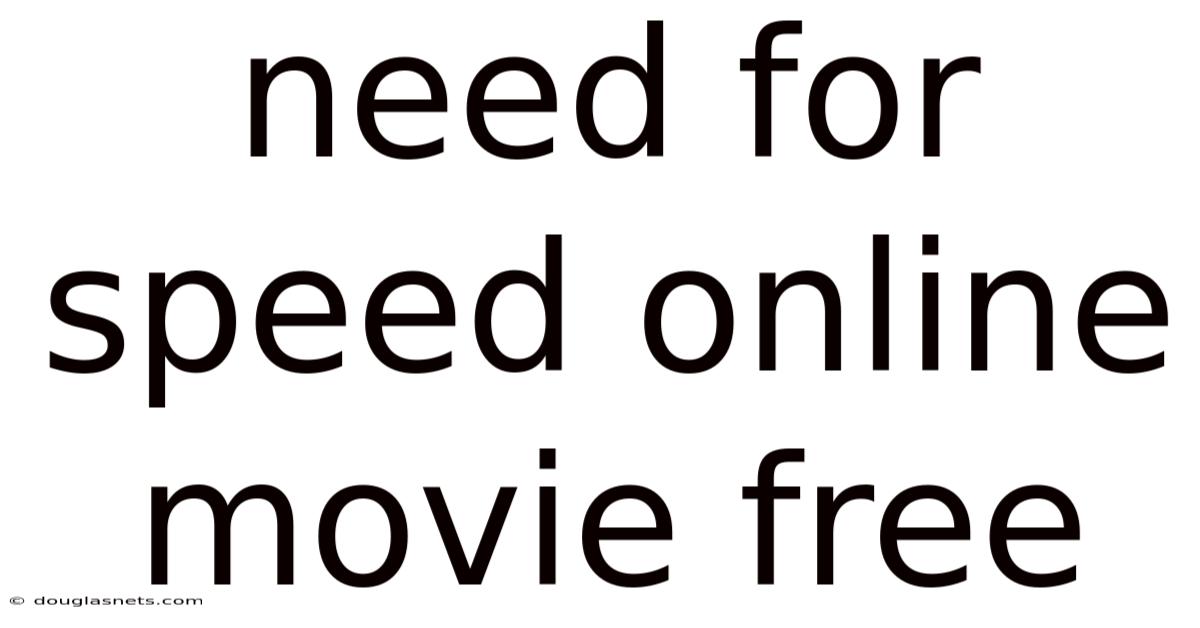 Need For Speed Online Movie Free
