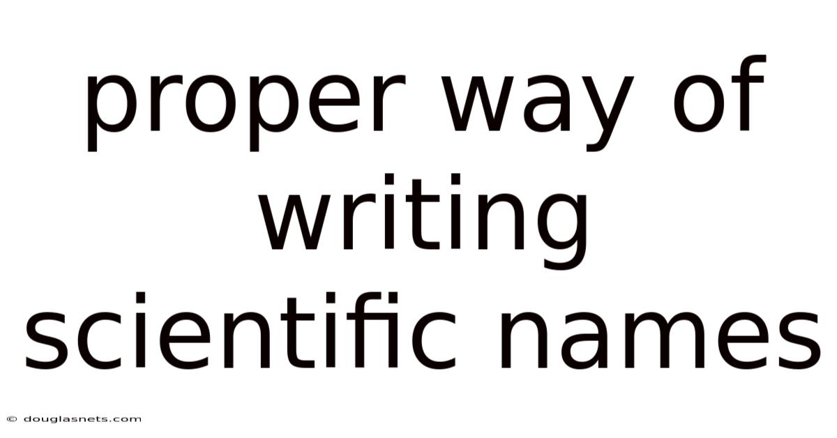 Proper Way Of Writing Scientific Names